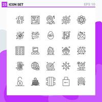 Set of 25 Modern UI Icons Symbols Signs for settings megaphone creative marketing energy Editable Vector Design Elements