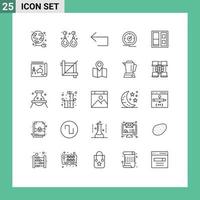 Set of 25 Modern UI Icons Symbols Signs for speedometer meter valuable dashboard reply Editable Vector Design Elements