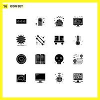 16 Creative Icons Modern Signs and Symbols of progress management service data energy Editable Vector Design Elements