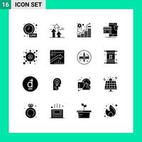 16 Universal Solid Glyphs Set for Web and Mobile Applications shop buy limits garments successful investment Editable Vector Design Elements