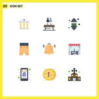 Group of 9 Modern Flat Colors Set for shorts clothing sport beach lamp Editable Vector Design Elements