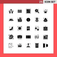 conjunto de 25 iconos de interfaz de usuario modernos símbolos signos para elementos de diseño vectorial editables de negocio de usuario de competencia de búsqueda de suspensión vector