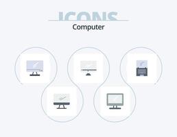 paquete de iconos planos de computadora 5 diseño de iconos. . imac. vector