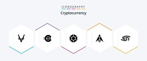 Cryptocurrency 25 Glyph icon pack including coin . crypto . crypto currency. coin vector