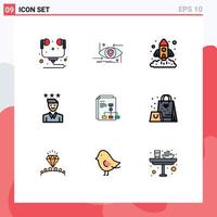 9 Creative Icons Modern Signs and Symbols of job career technology business rocket Editable Vector Design Elements