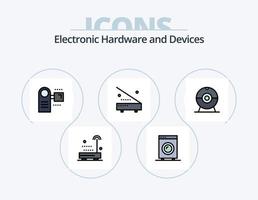 diseño de iconos del paquete de iconos llenos de línea de dispositivos 5. base de datos. base. dispositivos. respaldo. tecnología vector