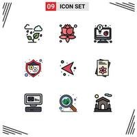 Set of 9 Modern UI Icons Symbols Signs for left direction business idea arrows security Editable Vector Design Elements