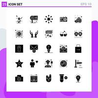 25 Creative Icons Modern Signs and Symbols of bus car network camping design Editable Vector Design Elements