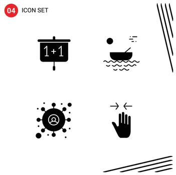 Group of Solid Glyphs Signs and Symbols for chart customer school kayak user Editable Vector Design Elements