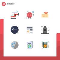 9 Thematic Vector Flat Colors and Editable Symbols of document ui wifi basic left Editable Vector Design Elements