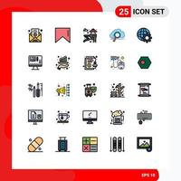 Set of 25 Modern UI Icons Symbols Signs for internet control park computing storage Editable Vector Design Elements