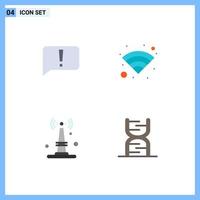 Stock Vector Icon Pack of 4 Line Signs and Symbols for chat router ui wireless biology Editable Vector Design Elements