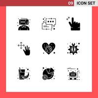 9 Creative Icons Modern Signs and Symbols of world earth gesture hold finger Editable Vector Design Elements