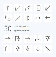 20 Symbols  Arrows Line icon Pack like up repeat arrow loop up vector