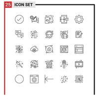 25 Creative Icons Modern Signs and Symbols of develop app setting love hearts Editable Vector Design Elements