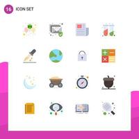 16 Flat Color concept for Websites Mobile and Apps drouper test tubes document medical blood Editable Pack of Creative Vector Design Elements
