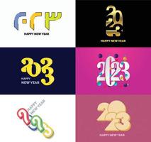 Big Set of 2023 Happy New Year logo text design 2023 number design template vector