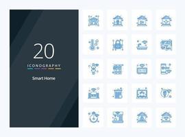 20 Smart Home Blue Color icon for presentation vector