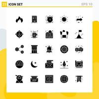 25 iconos creativos, signos y símbolos modernos del clima, planeta, producto, gestión del espacio, elementos de diseño vectorial editables vector