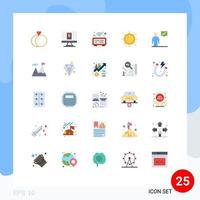 Universal Icon Symbols Group of 25 Modern Flat Colors of corporate business table sunshine sun Editable Vector Design Elements