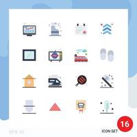 16 Universal Flat Colors Set for Web and Mobile Applications mirror direction medical up arrow Editable Pack of Creative Vector Design Elements