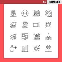 16 Creative Icons Modern Signs and Symbols of pc computer burger search explore Editable Vector Design Elements