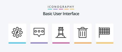 Basic Line 5 Icon Pack Including . mark. ui. flag. user. Creative Icons Design vector