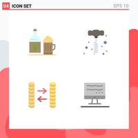 Editable Vector Line Pack of 4 Simple Flat Icons of beer money ireland power tools online Editable Vector Design Elements