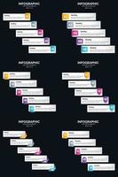 Vector 6 Infographics Pack Presentation slide template 5 Steps cycle diagrams and timelines