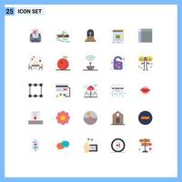 Group of 25 Modern Flat Colors Set for appliances file celebration application software Editable Vector Design Elements