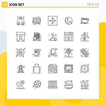 Pack of 25 Modern Lines Signs and Symbols for Web Print Media such as catalog shop angular phone interface Editable Vector Design Elements
