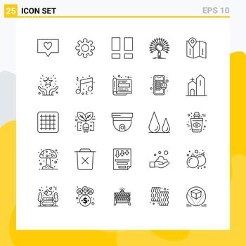 Pack of 25 creative Lines of directions map layout retrieval informational Editable Vector Design Elements