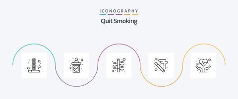 Quit Smoking Line 5 Icon Pack Including vaping. smoking. smoking. cigarette. quit vector