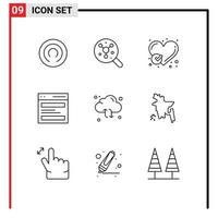 9 Creative Icons Modern Signs and Symbols of cloud interface checked hero communication Editable Vector Design Elements