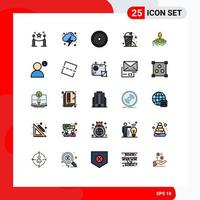 conjunto de 25 iconos modernos de la interfaz de usuario signos de símbolos para elementos de diseño vectorial editables inteligentes del parque de bloqueo del jardín de disfraces vector