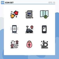 9 Creative Icons Modern Signs and Symbols of location location print gps app Editable Vector Design Elements