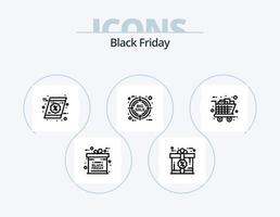 paquete de iconos de línea de viernes negro 5 diseño de iconos. junta. nuevo artículo. etiqueta. nuevo artículo. promoción vector