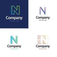 Letter N Big Logo Pack Design Creative Modern logos design for your business vector