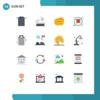 Set of 16 Vector Flat Colors on Grid for garbage been station basket shirt Editable Pack of Creative Vector Design Elements