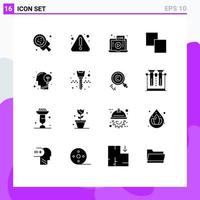 Set of 16 Modern UI Icons Symbols Signs for human communication live layers clone Editable Vector Design Elements