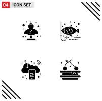 Group of Modern Solid Glyphs Set for ancient business classic fishing computing Editable Vector Design Elements