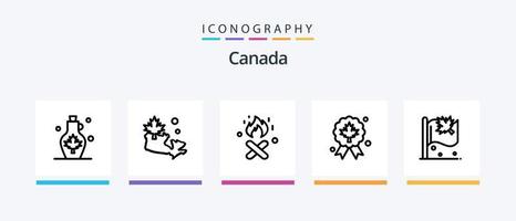 Canada Line 5 Icon Pack Including . canada. tree. polar. animal. Creative Icons Design vector