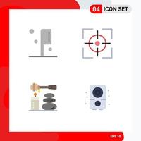 4 Creative Icons Modern Signs and Symbols of food spa aim target audio Editable Vector Design Elements