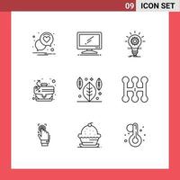 Stock Vector Icon Pack of 9 Line Signs and Symbols for case strategy pc path innovation Editable Vector Design Elements