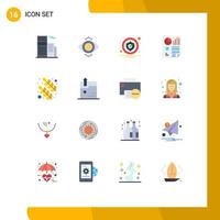 Set of 16 Modern UI Icons Symbols Signs for leaves report caution page data Editable Pack of Creative Vector Design Elements