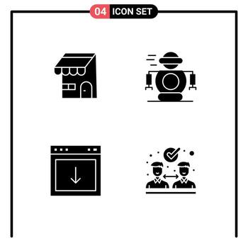 User Interface Solid Glyph Pack of modern Signs and Symbols of building arrow shop robotic element Editable Vector Design Elements