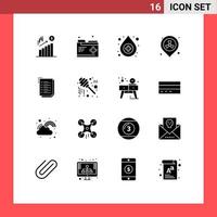 paquete de iconos vectoriales de stock de 16 signos y símbolos de línea para la lista de verificación de tareas de trabajo antídoto marcador de posición de residuos elementos de diseño vectorial editables vector