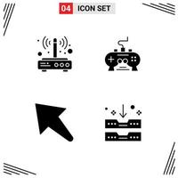 4 Solid Glyph concept for Websites Mobile and Apps modem play station connection pad left Editable Vector Design Elements