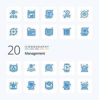 20 Management Blue Color icon Pack like management management business home smart vector