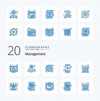 20 Management Blue Color icon Pack like management management business home smart vector